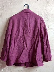 Purple Embellished Button-Up Jacket