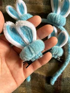 Cute Bunny Ear Headband &amp; Clips Set