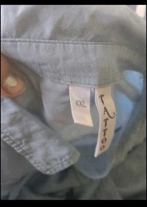 Light Blue Sequin Wing Button-Up Shirt