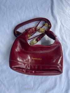 Chic Burgundy Patent Handbag