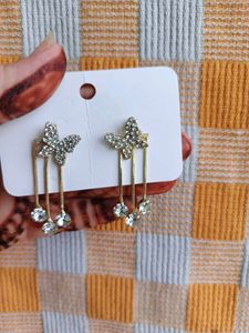 Sparkling Butterfly Dangle Earrings