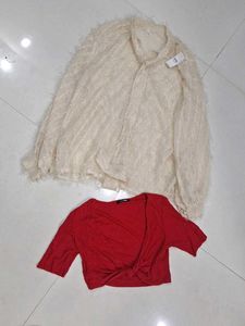 Chic Cream &amp; Red Tops Bundle