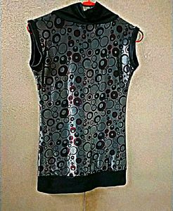 Sleek Circle Print Cowl Neck Top ❤️
