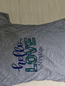 women's casual grey graphic T-shirt