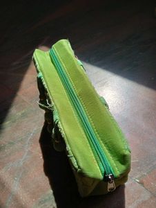 Designer Green Embroidered Clutch Bag
