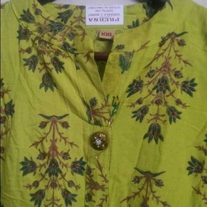 New Green Floral Print Kurta