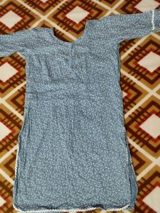 Light Blue Floral Print Kurta