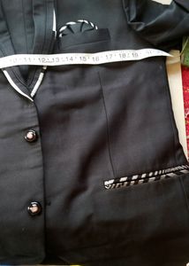 3 Peace Partywear Black Suit For Mens
