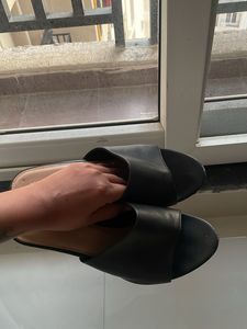 French Connection Black Mules