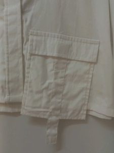 White Collared Crop Top Shirt