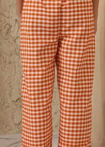 Orange Gingham Wide Leg Pants