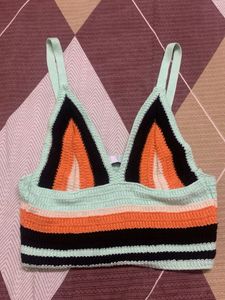 Crochet Striped Crop Top