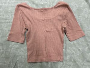 Cute Pink Ribbed Top