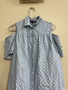 korean cute polka mini dress