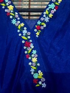 Beautiful Blue Embroidered Kurta