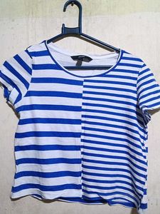 Blue and White Striped T-Shirt