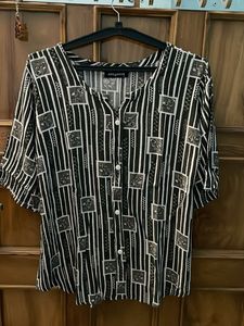 Stylish Striped Button-Up Top