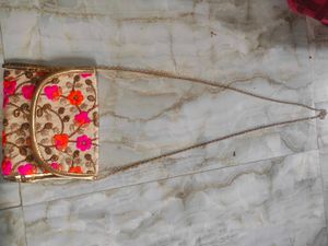 Floral Embroidered Pouch