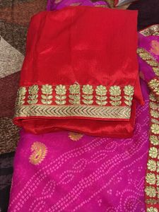 Elegant Pink Bandhani Saree