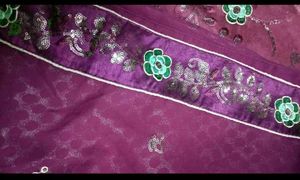 Purple saree with blouse
