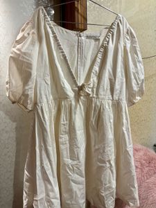 Cream Puff Sleeve Mini Dress