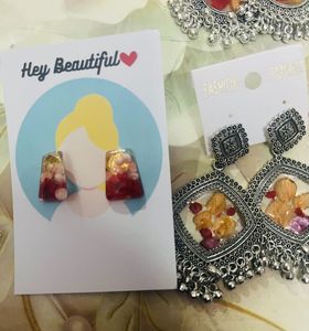 Handcrafted Resin Earrings, earrings set for women
