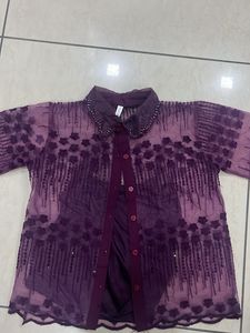 Beautiful Purple Embellished Blouse
