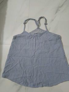 Blue Striped Spaghetti Strap Top