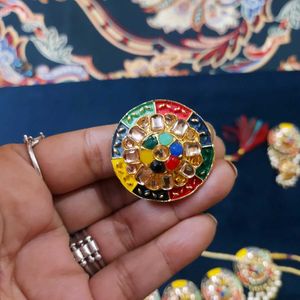 Multicolor Necklace Set With Maangteeka