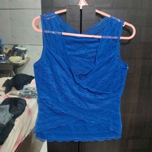 Stunning Blue Lace Wrap Top