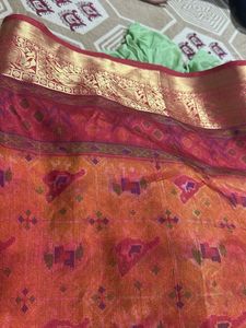 Vibrant Orange & Pink patola saree