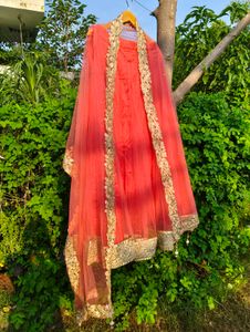 Beautiful Salmon Pink Net Skirt