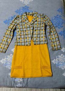 Chic Plaid Blazer Dress Set