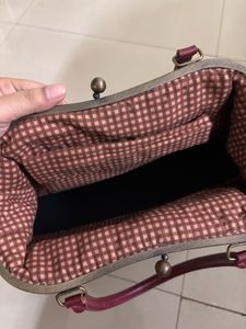Rare Vintage Quilted Patchwork Landscape Handbag