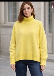 Stylish Yellow Turtleneck Sweater