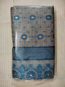 Elegant Grey &amp; Blue Saree