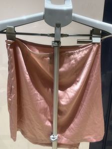 Pink Satin Mini Skirt