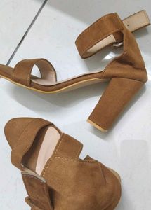 Stylish Suede Brown Heels