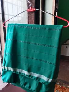 Elegant Green Saree with black zari Border and blo