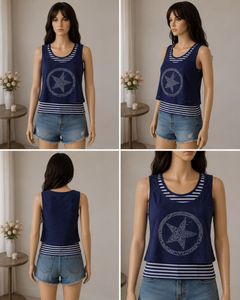 Blue Layered Star Top