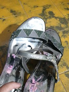 PRICE DROP BLACKISH SILVER HIGH HEELS