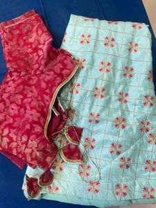 Beautiful Turquoise Lehenga Choli Set