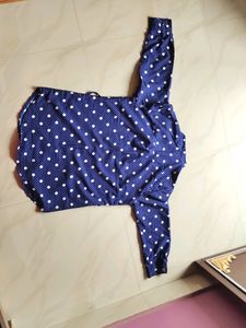 Polka Dot Button-Up Top