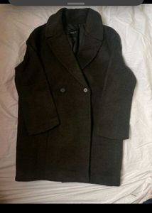 Classic Double-Breasted Wool Blend Coat