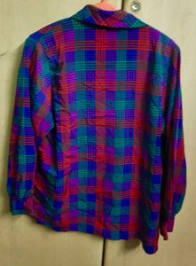 Vintage Plaid Button-Up Top