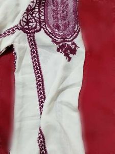 White &amp; Purple Embroidered Ethnic Gown