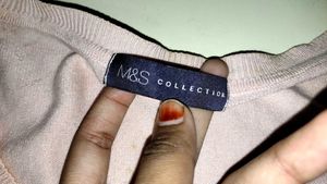 M&amp;S Collection Pink V-Neck Knit Sweater