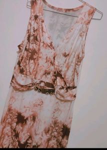 Brown Printed Dress For Girl Or Woman 30 Bust