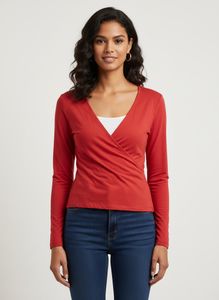 Red Wrap Top