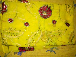 Beautiful Yellow Suit With Flower Design